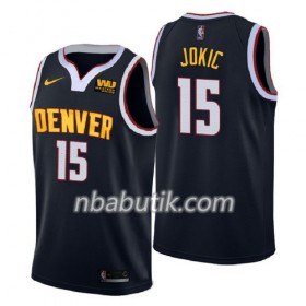 NBA Mænd Trøje Denver Nuggets Nikola Jokic 15 2018-2019 Nike Navy Swingman